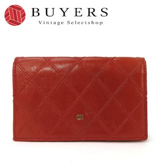 シャネル(CHANEL)の【中古】シャネル コインケース カードケース レッド 赤 2番台 ココマーク ビコローレステッチ レザー 革 小物 レディース 女性 CHANEL Coin card case leather red coco(コインケース)