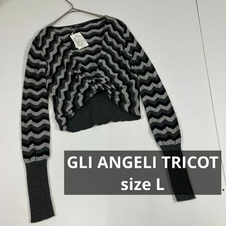 GLI ANGELI TRICOT ボーダー　ロンT ニット　リブ長　ショート(シャツ/ブラウス(長袖/七分))