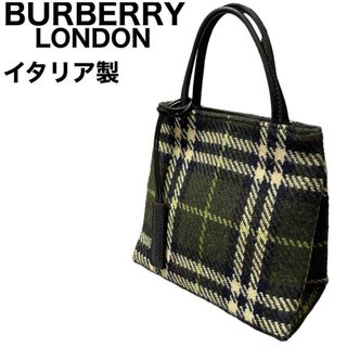 バーバリー(BURBERRY)の良品　BURBERRY LONDON ミニハンドバッグ　ウール　ノバチェック(ハンドバッグ)