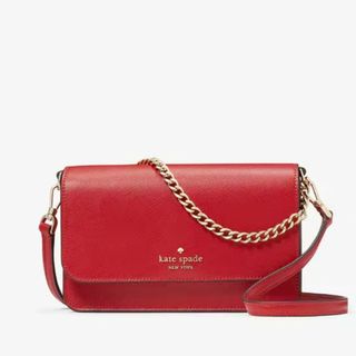 ケイトスペードニューヨーク(kate spade NEW YORK)の新品 ケイトスペード マディソン スモール スラップ クロスボデイ レッド系 赤(ショルダーバッグ)