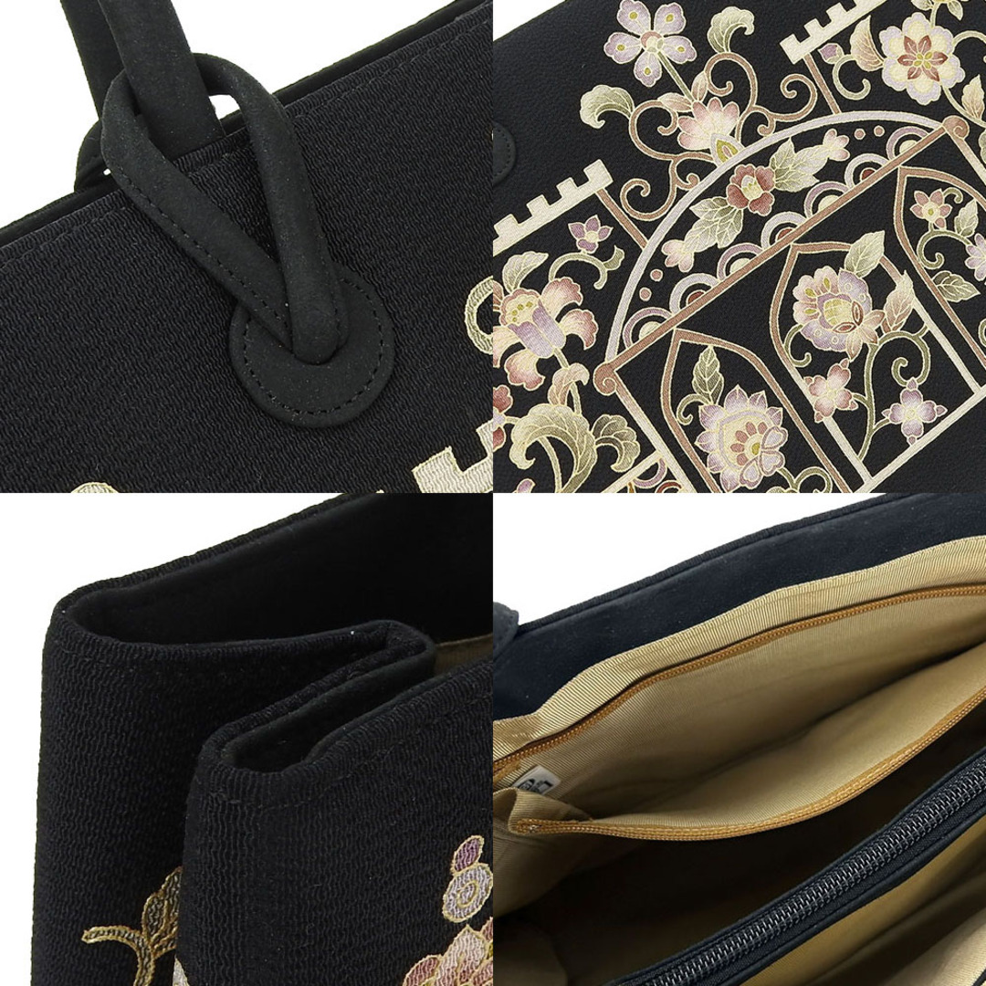 中古】 オカジマ 岡重 ハンドバッグ ちりめん シルク100% 絹 中古】 オカジマ 岡重 ハンドバッグ ちりめん シルク100% 絹