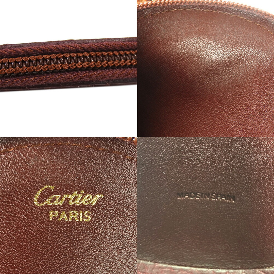 Cartier(カルティエ)の【中古】  カルティエ マストドゥ ラウンド コインケース マストライン レザー 革 ボルドー ゴールド金具 小物 普段使い レディース 女性 Cartier coin case wallet leather bordeaux レディースのファッション小物(コインケース)の商品写真