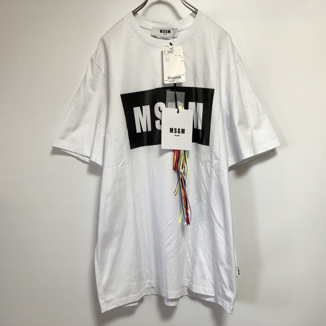 MSGM(エムエスジイエム)のMSGM 新品 国内正規品 ロゴ Tシャツ 半袖 ホワイト サイズM メンズのトップス(Tシャツ/カットソー(半袖/袖なし))の商品写真