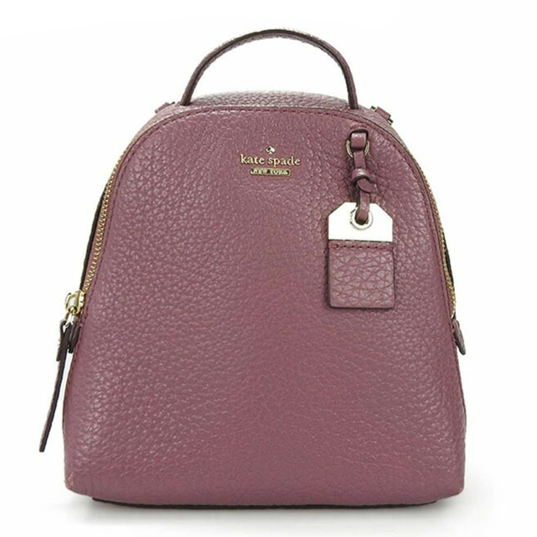 kate spade new york(ケイトスペードニューヨーク)の【中古】ケイトスペード Kate spade リュックサック バックパック ボディバッグ PXRU8908 パープル系 レザー ミニバック ゴールド金具 チェーン rucksack backpack purple bag leather レディースのバッグ(リュック/バックパック)の商品写真