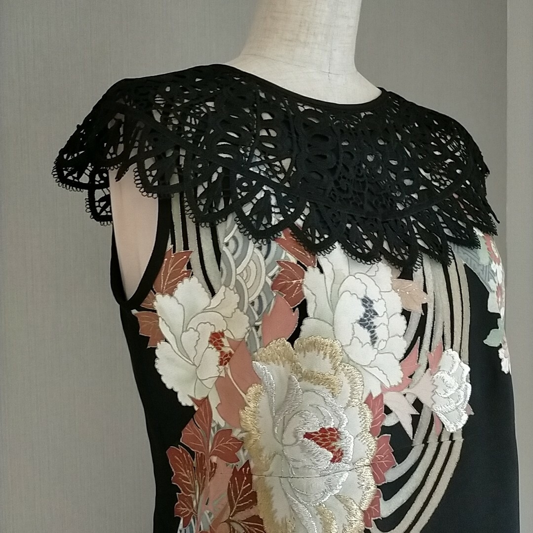 着物リメイク　留袖ドレス　ワンピース レディースのフォーマル/ドレス(ロングドレス)の商品写真
