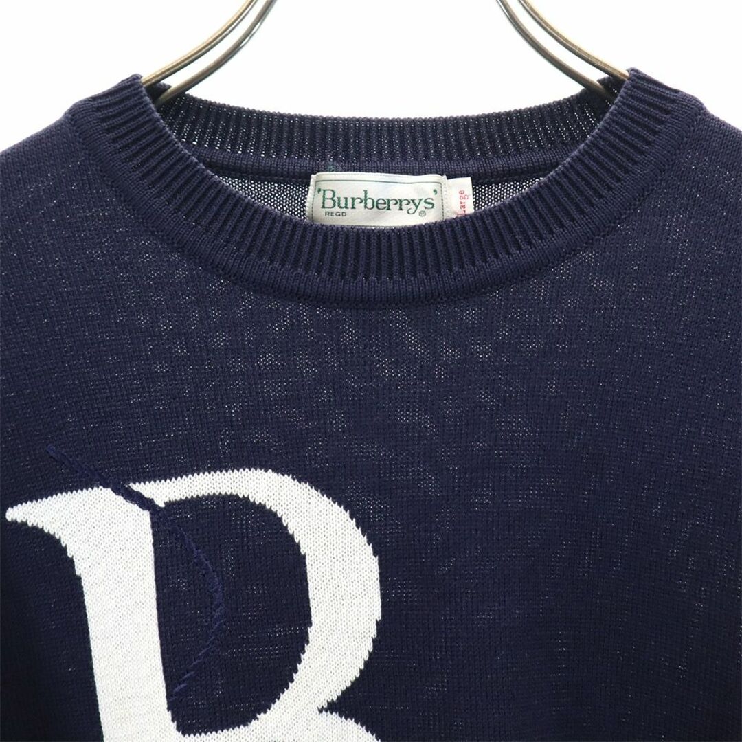 BURBERRY(バーバリー)のバーバリーズ 90s 日本製 オールド 長袖 コットン セーター L ネイビー Burberrys ニット レディース 古着 【240214】 レディースのトップス(ニット/セーター)の商品写真