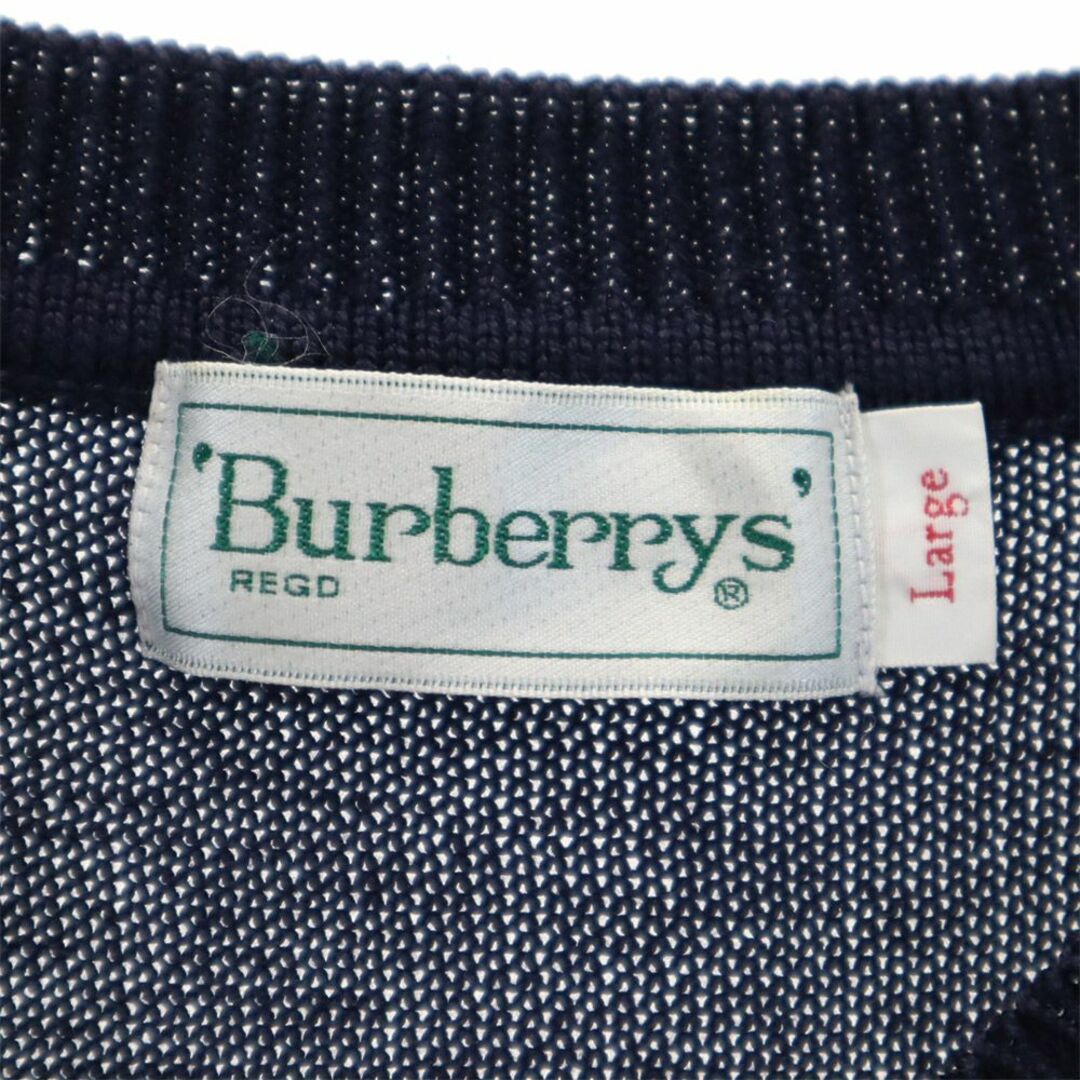 BURBERRY(バーバリー)のバーバリーズ 90s 日本製 オールド 長袖 コットン セーター L ネイビー Burberrys ニット レディース 古着 【240214】 レディースのトップス(ニット/セーター)の商品写真