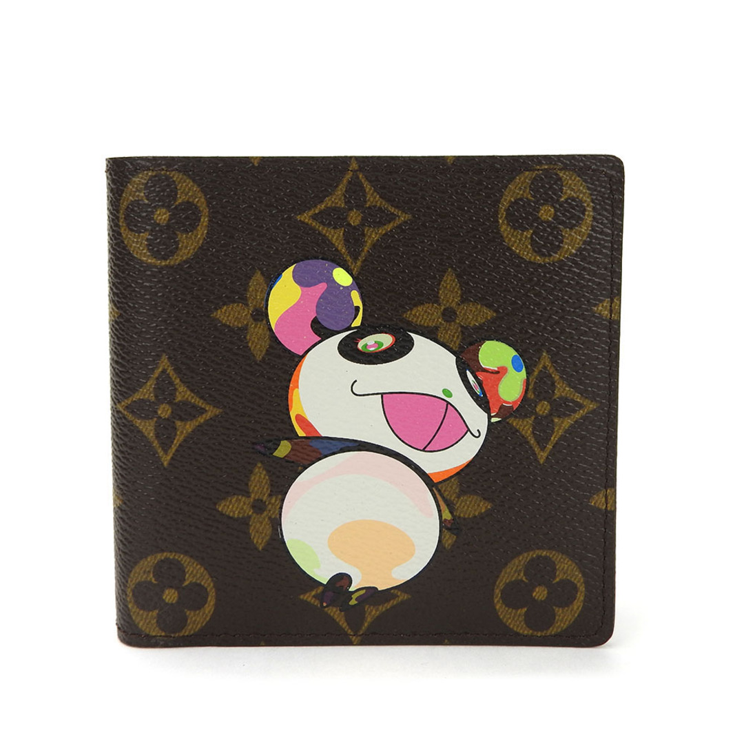 LOUIS VUITTON(ルイヴィトン)の【中古】 ルイヴィトン  二つ折り財布 ポルトフォイユ・マルコ M61666 モノグラム パンダ 村上隆 コラボ レザー 革 普段使い 小物 女性 レディース LOUIS VUITTON Wallet Monogram PVC レディースのファッション小物(財布)の商品写真