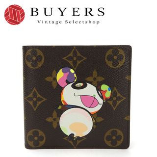 ルイヴィトン(LOUIS VUITTON)の【中古】 ルイヴィトン  二つ折り財布 ポルトフォイユ・マルコ M61666 モノグラム パンダ 村上隆 コラボ レザー 革 普段使い 小物 女性 レディース LOUIS VUITTON Wallet Monogram PVC(財布)