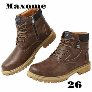 【Maxome】ブーツ サイドジッパー ハイカット ブーツ 厚底 軽量 防水(ブーツ)