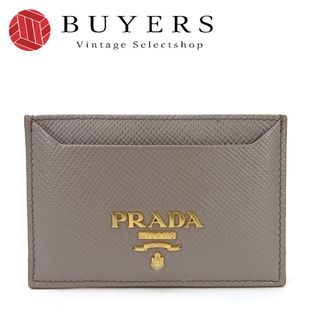 プラダ(PRADA)の【中古】  プラダ カードケース パスケース 1MC208 サフィアーノ グレー レザー 革 ビジネス シンプル 小物 レディース 女性 PRADA card case saffiano argilla(パスケース/IDカードホルダー)