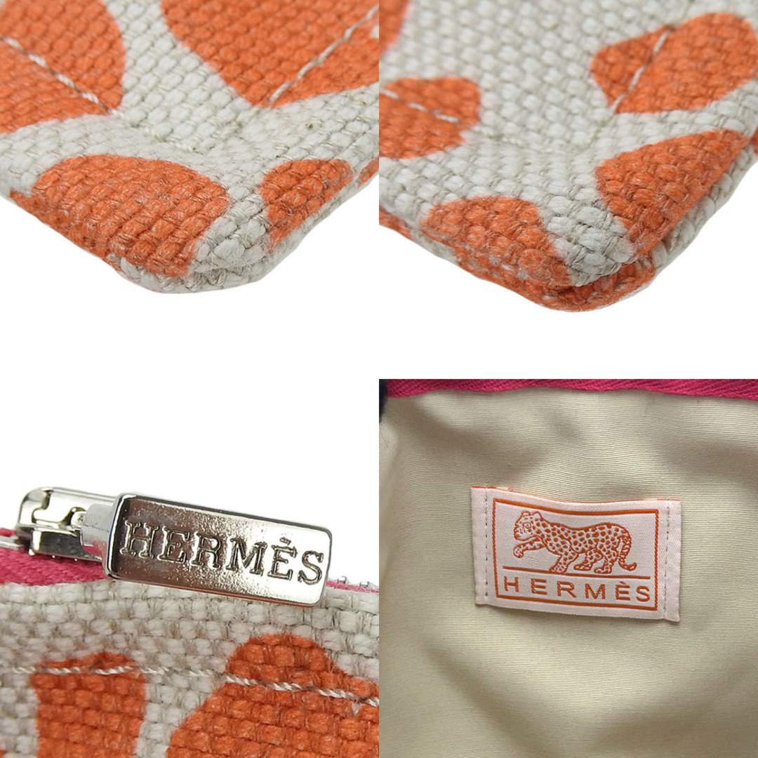 Hermes(エルメス)の【中古】美品 エルメス ポーチ バッグインバッグ 化粧ポーチ コットン リネン 小物 パンサー レディース 女性 HERMES pouch cotton linen case レディースのファッション小物(ポーチ)の商品写真