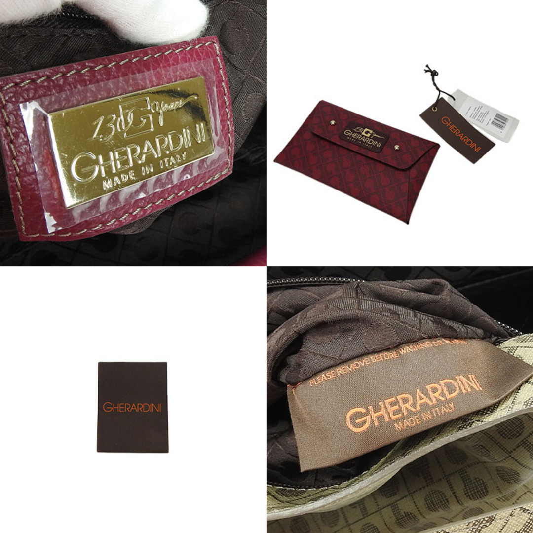 GHERARDINI(ゲラルディーニ)の【中古】GHERARDINI ゲラルディーニ 2WAYハンドバッグ レディース 斜め掛け BAG ゴールド金具 ブラウン パープル ポーチ付き レディースのバッグ(ハンドバッグ)の商品写真