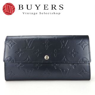 ルイヴィトン(LOUIS VUITTON)の【中古】ルイヴィトン 二つ折り長財布 M65142 ポルトモネクレディ モノグラムマット ブルー 女性 レディース シルバー金具 LOUIS VUITTON Long Wallet Monogram Leather blue(財布)