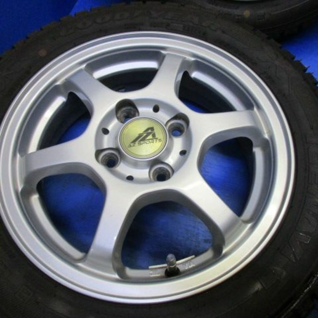 店）AZスポーツ+155/65R14　未使用スタッドレス　ムーヴ　ワゴンR 自動車/バイクの自動車(タイヤ・ホイールセット)の商品写真