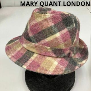 マリークワント(MARY QUANT)のMARY QUANT マリークワント　ハット　チェック柄　ウール　古着女子(ハット)