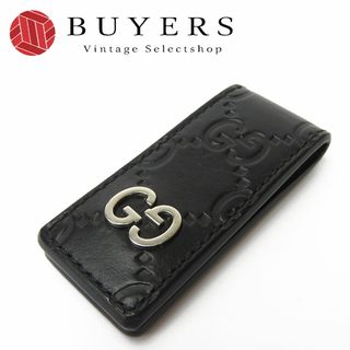 Gucci - 【中古】グッチ マネークリップ グッチシマ 522867 ブラック 黒 レザー 革 メンズ 男性 ビジネス gucci money clip black leather