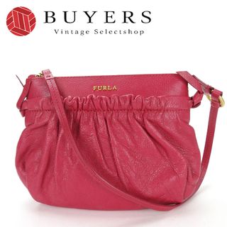 フルラ(Furla)の【中古】 フルラ ポーチ ハンドバッグ レザー 革 ピンク ゴールド金具 化粧ポーチ メイクポーチ レディース 女性 FURLA hand bag pouch pink(ハンドバッグ)