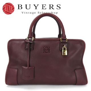 ロエベ(LOEWE)の【中古】ロエベ ハンドバッグ アマソナ36 アナグラム ボルドー系 レザー 革 ゴールド金具 シック レディース 女性 LOEWE amazona hand bag bordeaux Leather(ハンドバッグ)