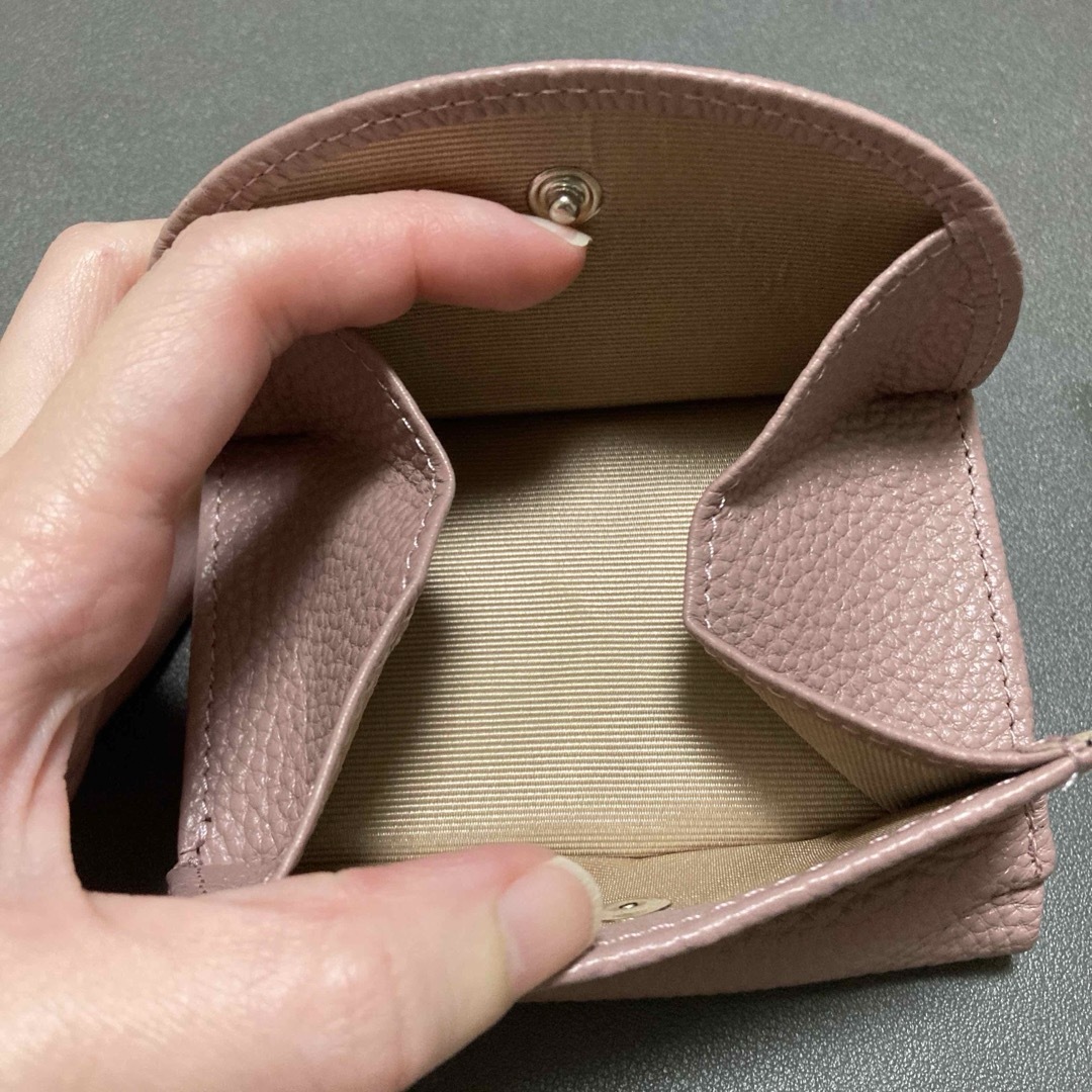牛革 本革 レザー 二つ折り 財布 レディース ピンク カード ミニ財布 メンズのファッション小物(折り財布)の商品写真