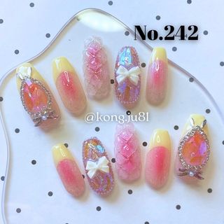 242☆オーダーネイルチップ ハンドメイドのアクセサリー(ネイルチップ)の商品写真