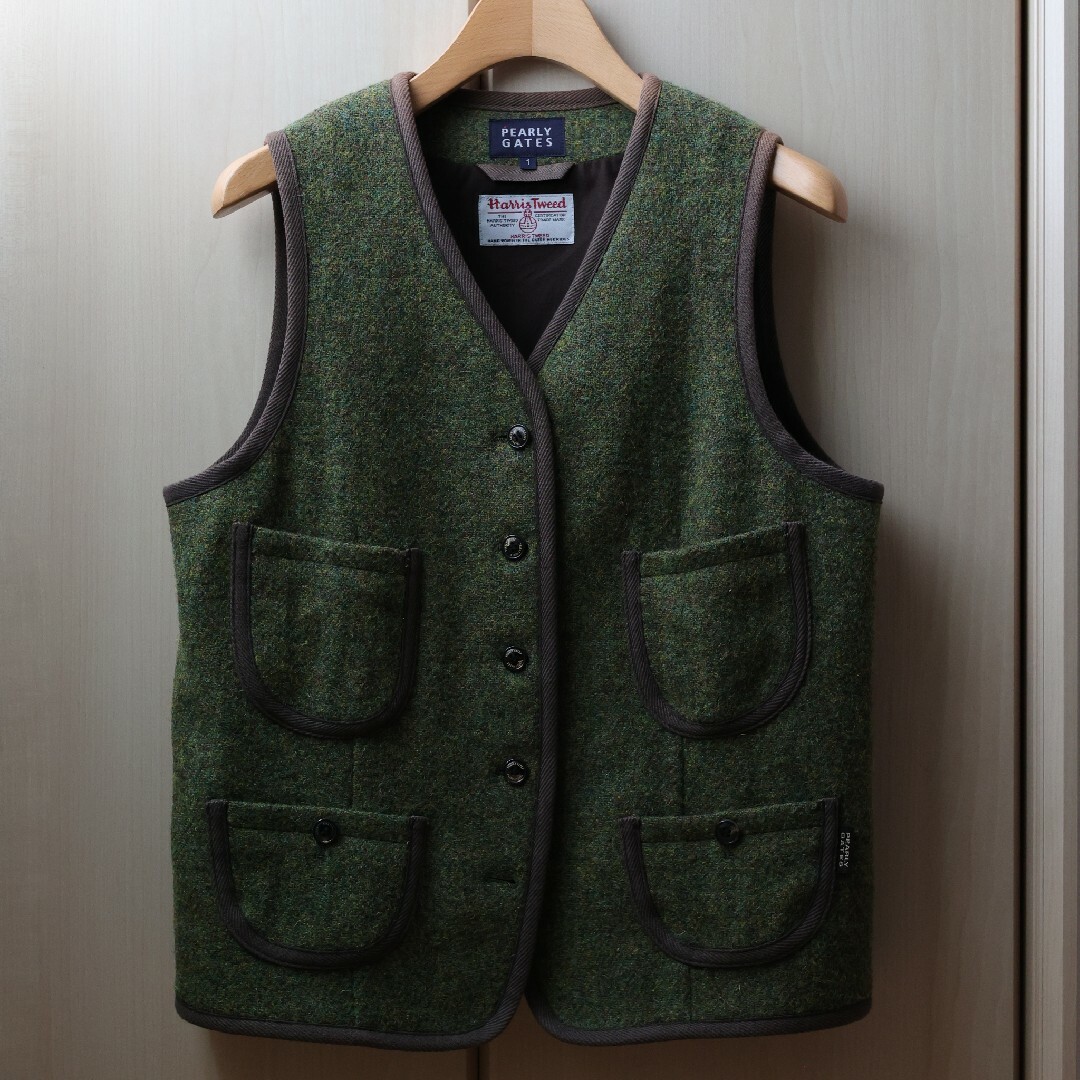 Harris Tweed(ハリスツイード)のパーリーゲイツ ハリスツイードコラボ  ハンティングベスト 美品 メンズのトップス(ベスト)の商品写真