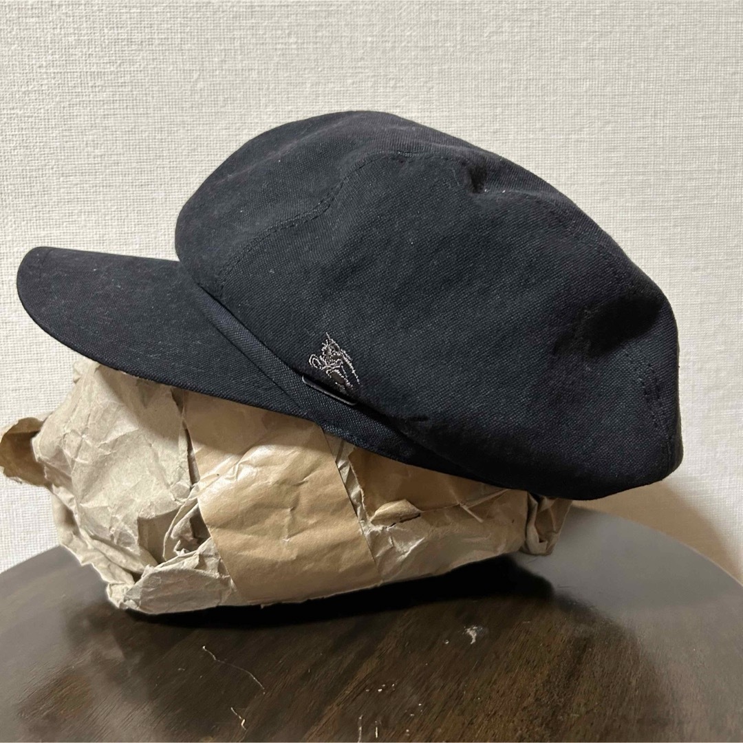 BURBERRY BLUE LABEL(バーバリーブルーレーベル)の小さめ57cm！バーバリーロンドンBL 古着ハンチング 黒 日本製 三陽商会  レディースの帽子(ハンチング/ベレー帽)の商品写真