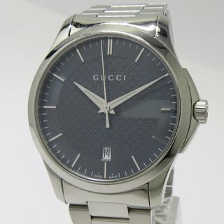 グッチ(Gucci)のGUCCI Gタイムレス メンズ 腕時計 クオーツ SS グレー文字盤(腕時計(アナログ))