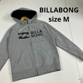 ビラボン(billabong)のBILLABONG パーカー　ジップアップ　グレー　古着　厚手(パーカー)