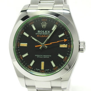 ロレックス(ROLEX)のROLEX ミルガウス 自動巻き SS ブラック文字盤 ランダムシリアル(腕時計)