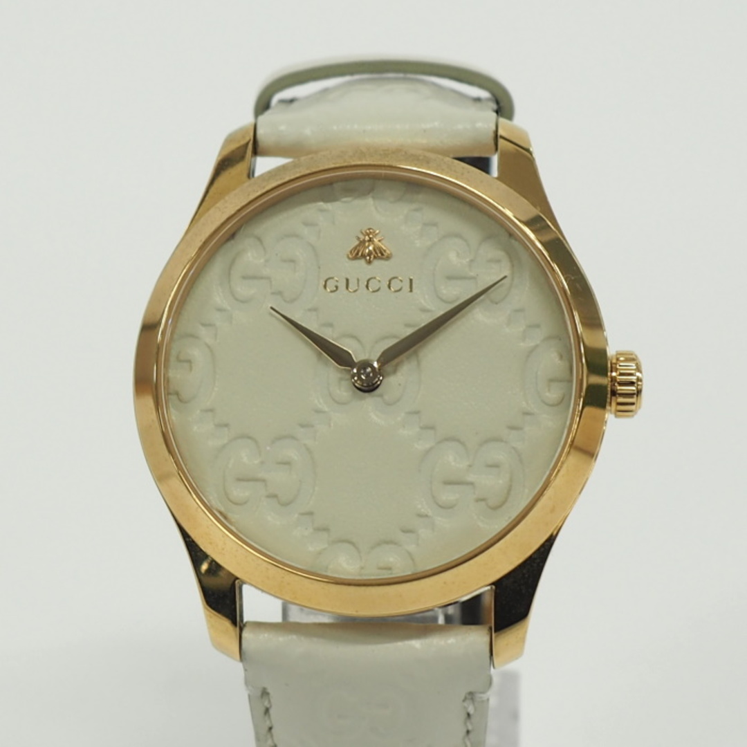 Gucci(グッチ)のGUCCI Gタイムレス メンズ 腕時計 GG クオーツ SS レザー メンズの時計(腕時計(アナログ))の商品写真