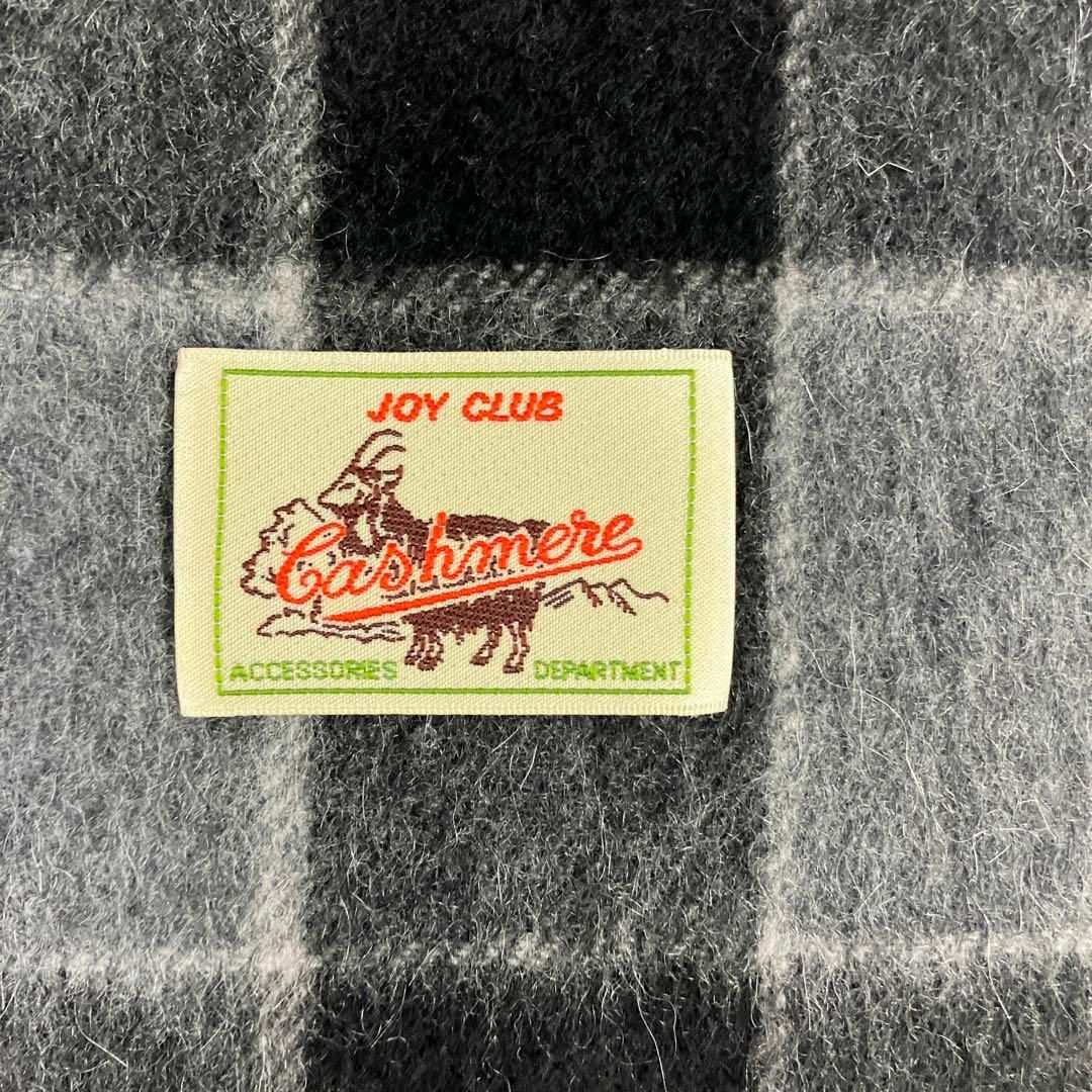 カシミヤ　マフラー　古着女子　チェック柄　JOY CLUB レディースのファッション小物(マフラー/ショール)の商品写真