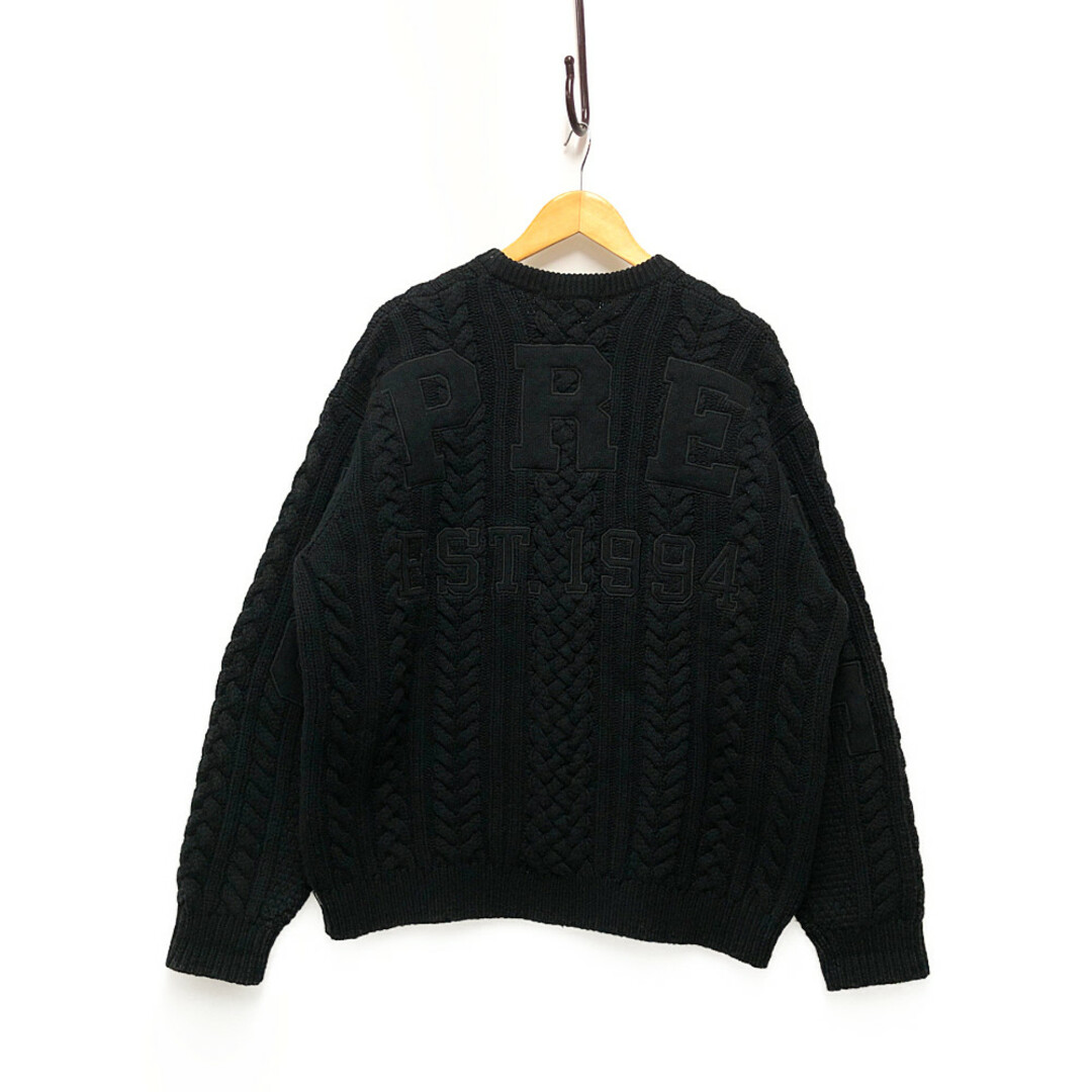 Supreme Applique Cable Knit Sweater 黒 L