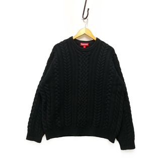 シュプリーム(Supreme)のSUPREME シュプリーム 23AW Applique Cable Knit Sweater アップリケ ケーブルニット セーター ブラック サイズL 正規品 / 33517(ニット/セーター)