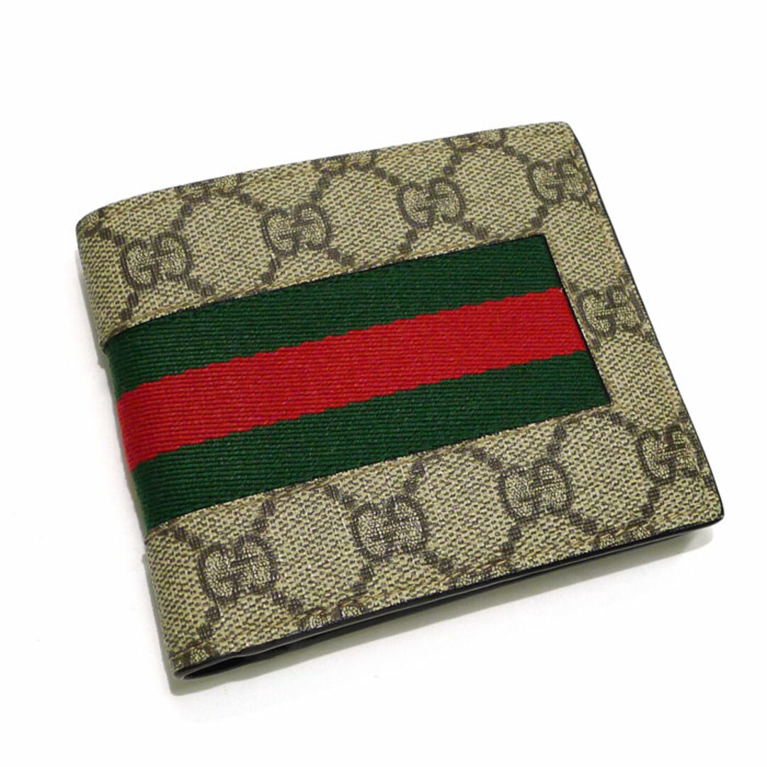 Gucci(グッチ)のGUCCI 二つ折り コンパクト財布 GGスプリーム キャンバス レザー メンズのファッション小物(長財布)の商品写真