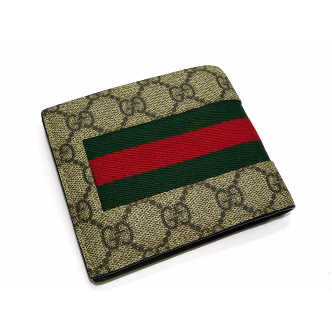 Gucci(グッチ)のGUCCI 二つ折り コンパクト財布 GGスプリーム キャンバス レザー メンズのファッション小物(長財布)の商品写真