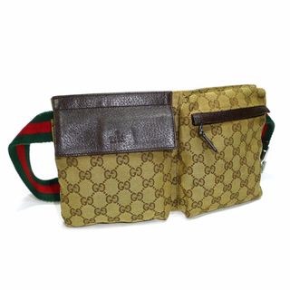 グッチ(Gucci)のGUCCI ウエストバッグ ボディバッグ GGキャンバス レザー ウェブ(ボディーバッグ)