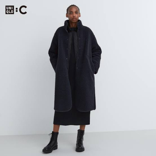 ユニクロ(UNIQLO)のUNIQLO Ｃ　ボア フリース スタンド カラー コート(ロングコート)