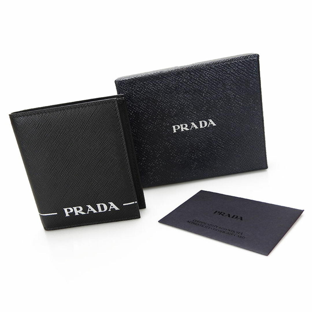 PRADA(プラダ)の【中古】【極美品】プラダ PRADA 2MO004 札入れ カードケース サフィアーノ SAFFIANO PRINT ブラック 黒 NERO BLACK メンズ 男性 ユニセックス 大人 箱付 レザー ビジネス シンプル wallet mens メンズのファッション小物(折り財布)の商品写真