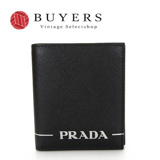 プラダ(PRADA)の【中古】【極美品】プラダ PRADA 2MO004 札入れ カードケース サフィアーノ SAFFIANO PRINT ブラック 黒 NERO BLACK メンズ 男性 ユニセックス 大人 箱付 レザー ビジネス シンプル wallet mens(折り財布)