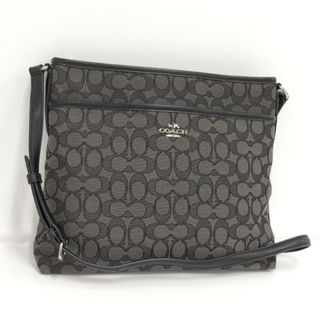 コーチ(COACH)のCOACH シグネチャー ショルダーバッグ キャンバス グレー系 ブラック系(ショルダーバッグ)