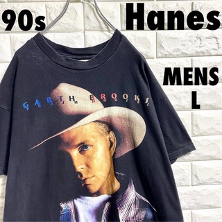 ヘインズ(Hanes)の90s ヘインズ　ガースブルックス　バンドTシャツ　USA製　Lサイズ(Tシャツ/カットソー(半袖/袖なし))