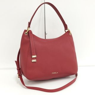 フルラ(Furla)のFURLA 2WAY ショルダーバッグ ロゴ レザー レッド(その他)