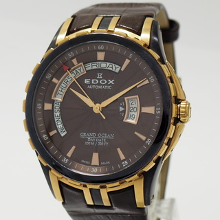 エドックス(EDOX)のEDOX グランドオーシャン メンズ 腕時計 自動巻き SS レザー(腕時計(アナログ))
