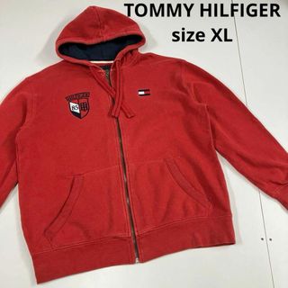 トミーヒルフィガー(TOMMY HILFIGER)のTommy HILFIGER パーカー　ジップアップ　古着　XL ビッグサイズ(パーカー)