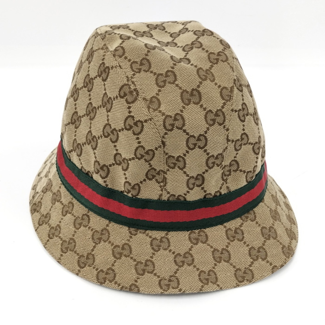 Gucci(グッチ)のGUCCI ハット GGキャンバス シェリーライン ベージュ ブラウン レディースの帽子(ハット)の商品写真