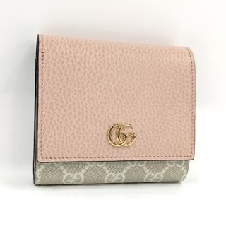 グッチ(Gucci)のGUCCI 二つ折り財布 GGマーモント PVC レザー ピンク系 598537(財布)