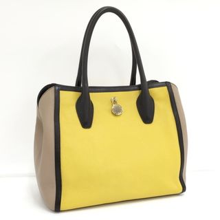 フルラ(Furla)のFURLA ハンドバッグ ロゴ レザー イエロー ベージュ(ハンドバッグ)