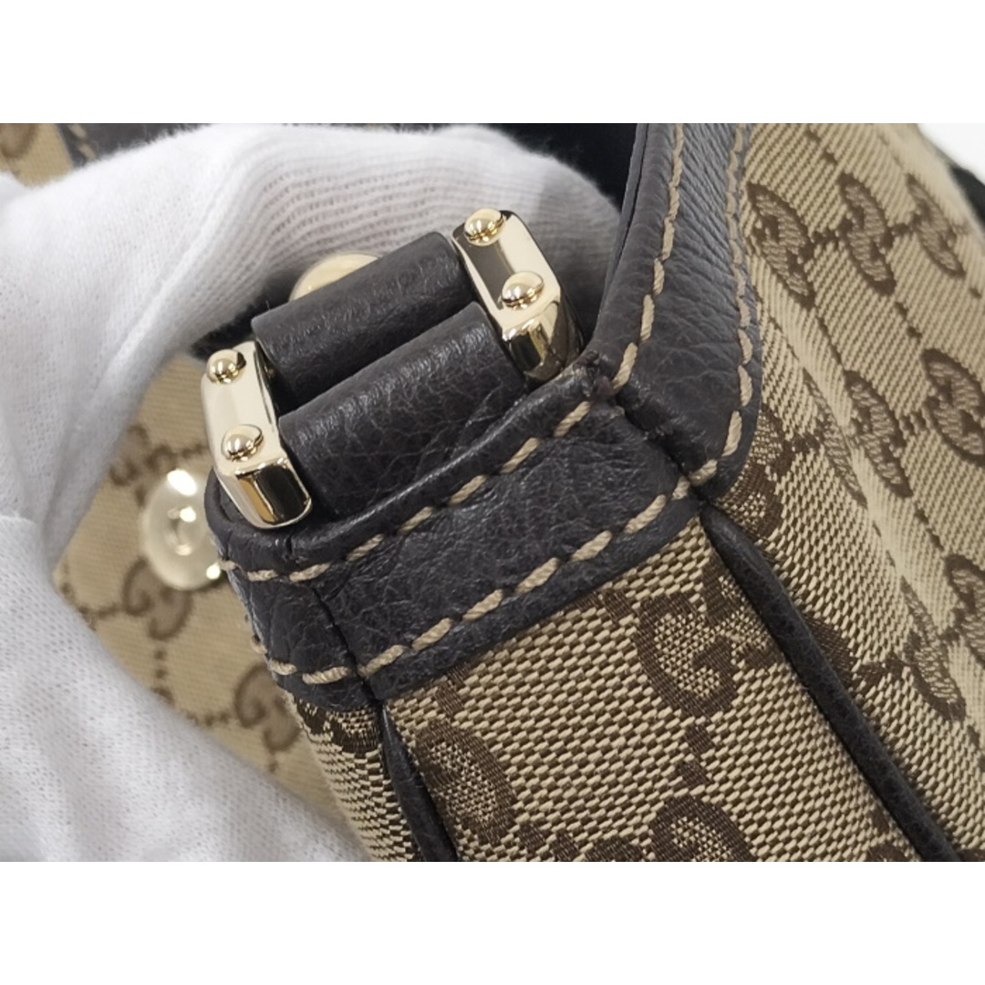 GUCCI - GUCCI ワンショルダーバッグ GGキャンバス レザー GUCCI - GUCCI ワンショルダーバッグ GGキャンバス レザー