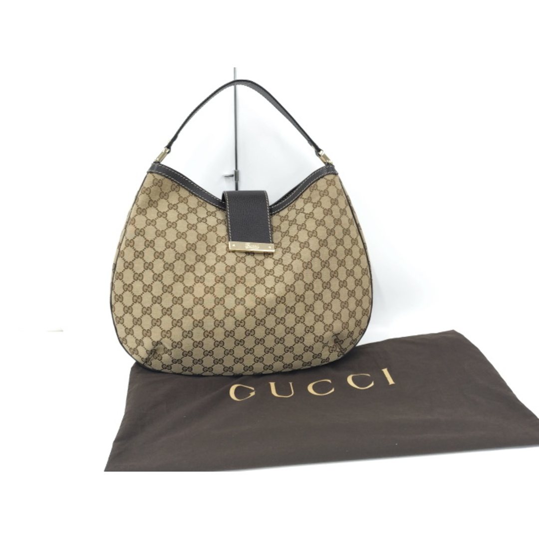 GUCCI - GUCCI ワンショルダーバッグ GGキャンバス レザー GUCCI - GUCCI ワンショルダーバッグ GGキャンバス レザー